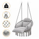 Підвісне плетене крісло-гойдалка LEOBRO Boho Deluxe Pro XL 80 см Grey (LB-1144)