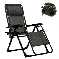 Розкладне крісло шезлонг LEOBRO Zero Gravity Premium Grey (LB-ZGC-G2-GRY)