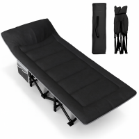 Туристична похідна розкладачка з вбудованим матрацом LEOBRO Black (LB-CC-K1-BLK)