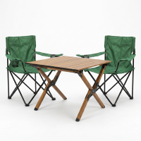 Комплект туристичний - стіл LEOBRO Camp M 59х59х38 см та 2 крісла Lite Green