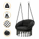 Підвісне плетене крісло-гойдалка LEOBRO Boho Deluxe XL 80 см Black (LB-1111)