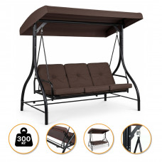 Садова гойдалка з товстим матрацом LEOBRO Luxury Pro Brown (LB-1045)