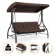 Садова гойдалка з товстим матрацом LEOBRO Luxury Pro Brown (LB-1045)