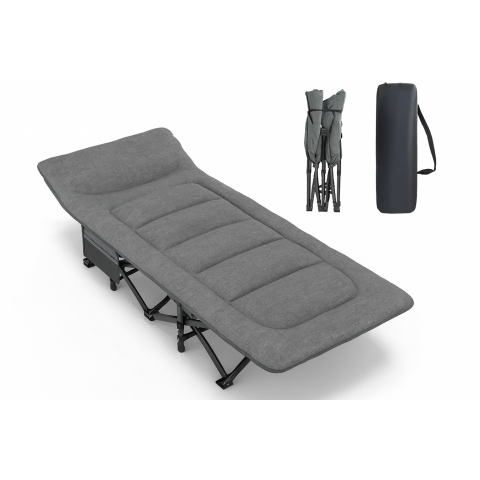 Туристична похідна розкладачка з вбудованим матрацом LEOBRO Grey (LB-CC-K1-GRY)