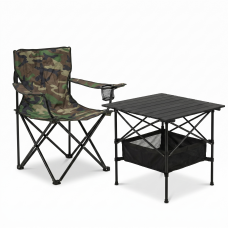 Комплект туристичний - стіл LEOBRO 52x52x50 см та крісло Lite Military