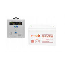 Аварійний комплект Volt Polska SINUS PRO 1500 E 12/230V 1050/1500W + Акумулятор VOLT GELL 110Ah 12V