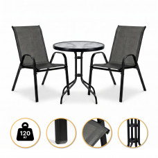 Комплект садових меблів LEOBRO Comfort 2 крісла + круглий столик (LB-1052)