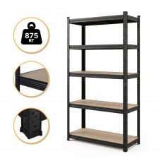 Стелаж LEOBRO Premium Black 200 х 90 х 40 см, 175кг/полиця, 5 полиць (LB-R128)