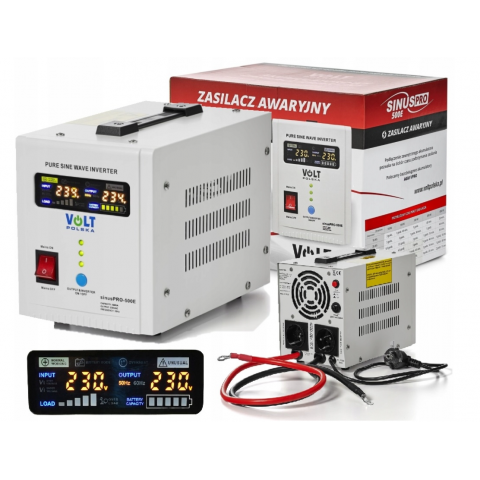 Гібридний ДБЖ/інвертор Volt Polska SINUS PRO 500 E 12/230V 350/500W (3SP050012E)