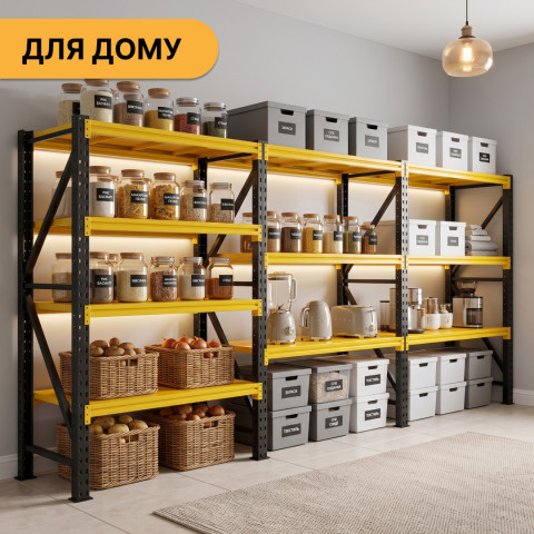 Набір з двох стелажів LEOBRO Premium 200 х 200 х 50 см, 175кг/полиця, 5 полиць (LB-R132Х2)