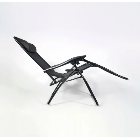 Розкладне крісло шезлонг LEOBRO Zero Gravity Чорне (HT-167D BLACK)