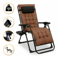 Розкладне крісло шезлонг LEOBRO Zero Gravity Premium Plus Brown (LB-ZGC-K2-BRN)
