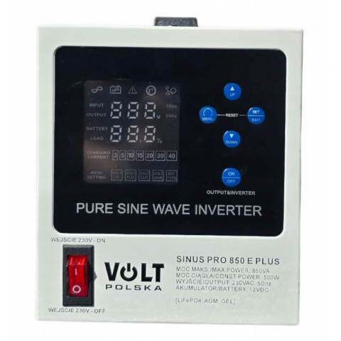 Гібридне ДБЖ/інвертор Volt Polska SINUS PRO 850 E PLUS 12/230V 500/850W (3SPM08012M)