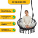 Підвісне плетене крісло-гойдалка LEOBRO Boho XL 80 см Black (LB-1102)