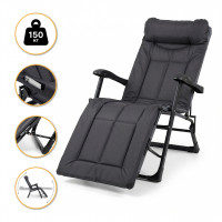 Розкладне крісло ліжко з вбудованим матрацом LEOBRO Black (LB-FCB-G3-BLK)