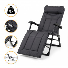 Розкладне крісло ліжко з вбудованим матрацом LEOBRO Black (LB-FCB-G3-BLK)