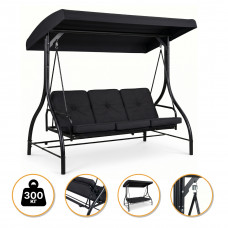 Садова гойдалка з товстим матрацом LEOBRO Luxury Pro Black (LB-1046)