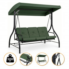 Садова гойдалка з товстим матрацом LEOBRO Luxury Pro Green (LB-1047)