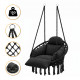 Підвісне плетене крісло-гойдалка LEOBRO Boho Deluxe Pro XL 80 см Black (LB-1142)