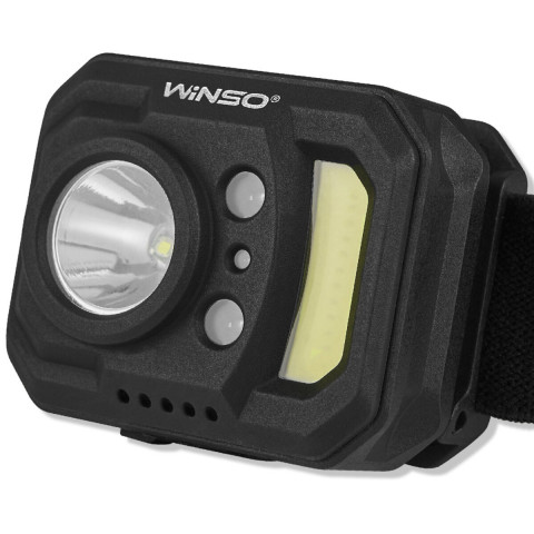 Ліхтар налобний Winso 250Lm, 3W XPE+3W COB, 850mAh, з сенсором білий/червоний
