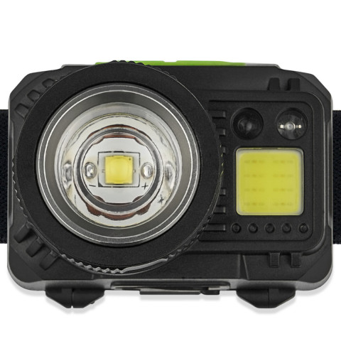Ліхтар налобний Winso Pro 550Lm, 5W CREE XPG+COB, 1200mAh/3xAAA, з сенсором білий/червоний