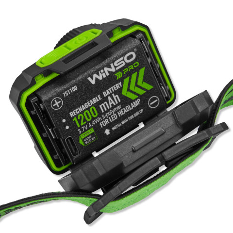 Ліхтар налобний Winso Pro 550Lm, 5W CREE XPG+COB, 1200mAh/3xAAA, з сенсором білий/червоний