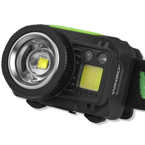 Ліхтар налобний Winso Pro 550Lm, 5W CREE XPG+COB, 1200mAh/3xAAA, з сенсором білий/червоний