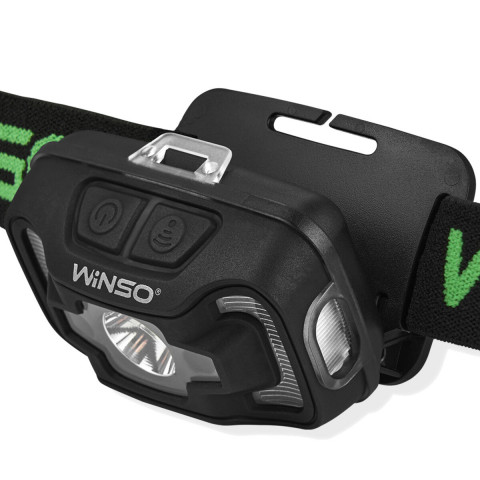 Ліхтар налобний Winso 200Lm, 5W CREE XTE+COB, 3xAAA, з сенсором білий/червоний