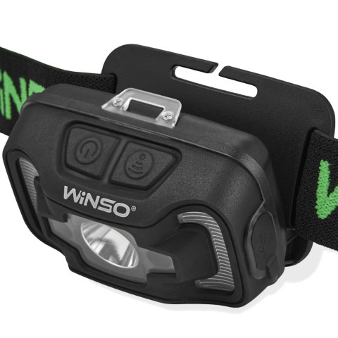 Ліхтар налобний Winso 300Lm, 5W CREE XTE+COB, 1800mAh, з сенсором білий/червоний