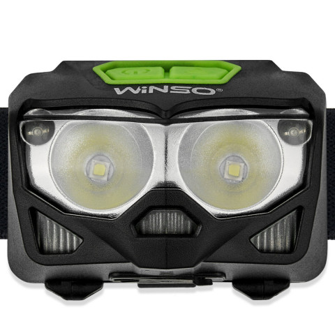 Ліхтар налобний Winso Pro 500Lm, 2x5W CREE XTG, 1200mAh/3xAAA, з сенсором білий/червоний