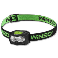 Ліхтар налобний Winso Pro 500Lm, 2x5W CREE XTG, 1200mAh/3xAAA, з сенсором білий/червоний