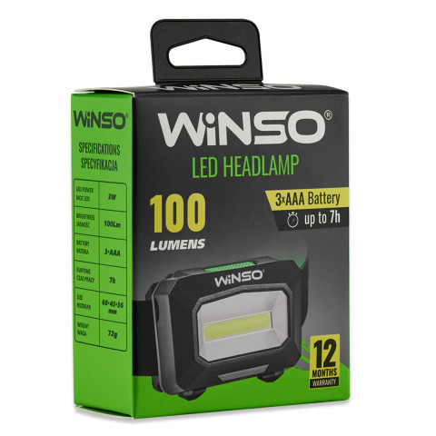 Ліхтар налобний Winso 100Lm, 3W COB, 3xAAA, білий/червоний
