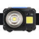 Ліхтар налобний Brevia 550Lm, 3W CREE XPG+COB, 1200mAh/3xAAA, Zoom, з сенсором білий/червоний