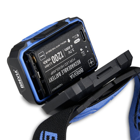 Ліхтар налобний Brevia 500Lm, 3W CREE XPG+COB, 1200mAh/3xAAA, з сенсором білий/червоний