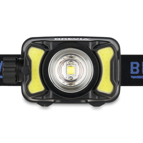 Ліхтар налобний Brevia 600Lm, 3W CREE XPG+COB, 1200mAh/3xAAA, Zoom, з сенсором білий/червоний