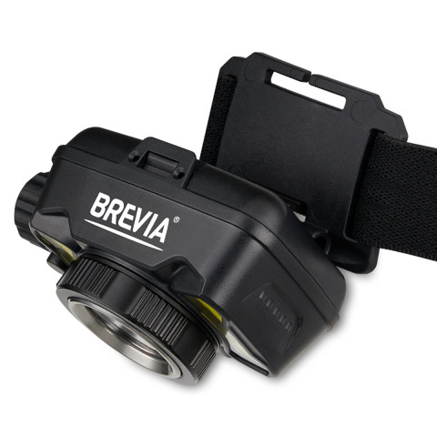 Ліхтар налобний Brevia 600Lm, 3W CREE XPG+COB, 1200mAh/3xAAA, Zoom, з сенсором білий/червоний