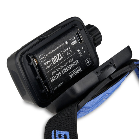Ліхтар налобний Brevia 600Lm, 3W CREE XPG+COB, 1200mAh/3xAAA, Zoom, з сенсором білий/червоний