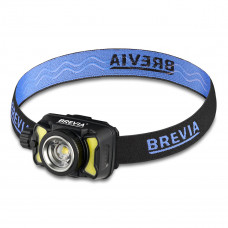 Ліхтар налобний Brevia 600Lm, 3W CREE XPG+COB, 1200mAh/3xAAA, Zoom, з сенсором білий/червоний