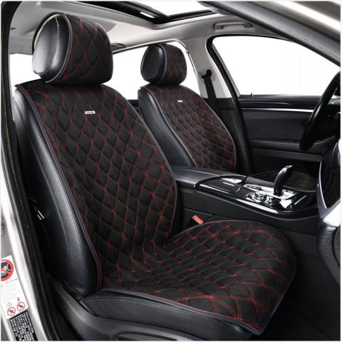 Преміум накидки для передніх сидінь CarLife Nitro, black-red 2шт