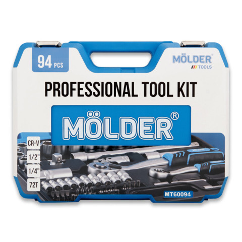 Професійний набір інструментів в кейсі Molder 1/2", 1/4" 72 T, CR-V, 94од.