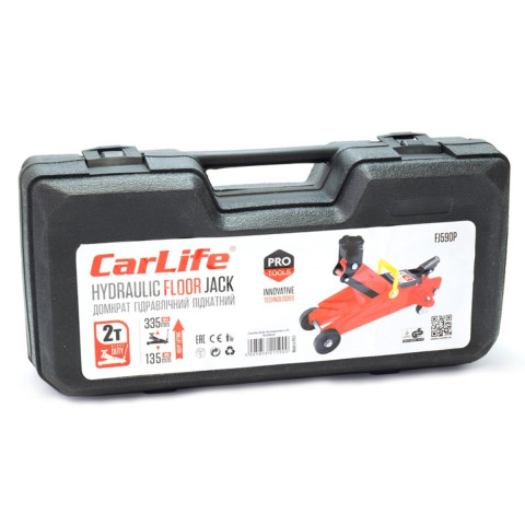 Домкрат гідравлічний підкатний CarLife 2т 135-335мм у кейсі