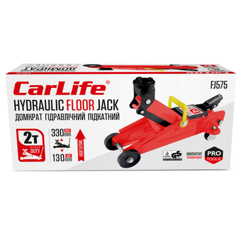 Домкрат гідравлічний підкатний Carlife 2т 130-330мм