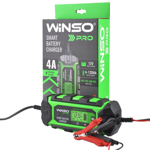 Зарядний пристрій АКБ Winso Pro 12В 120А·год 4А з LCD-екраном