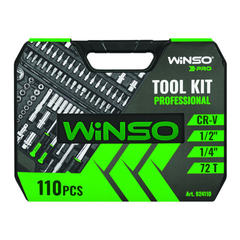 Професійний набір інструментів в кейсі Winso Pro 1/2", 1/4" 72T, CR-V, 110од.