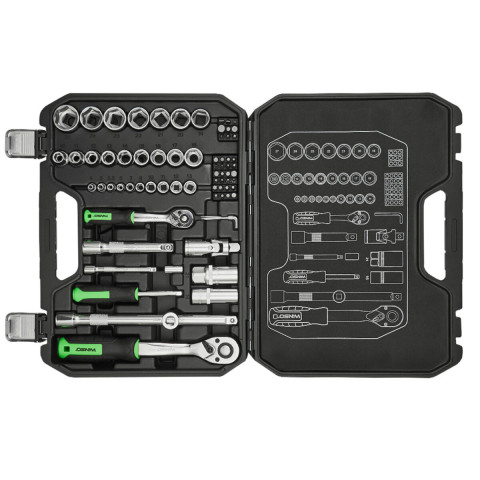 Професійний набір інструментів в кейсі Winso Pro 1/2", 1/4" 72 T, CR-V, 73од.
