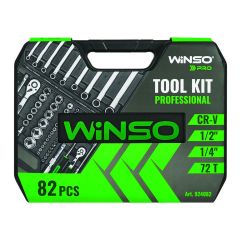 Професійний набір інструментів в кейсі Winso Pro 1/2", 1/4" 72 T, CR-V, 82од.