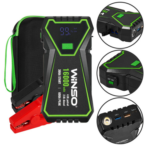 Пусковий пристрій Winso Jump Starter 300/600A 16000mAh