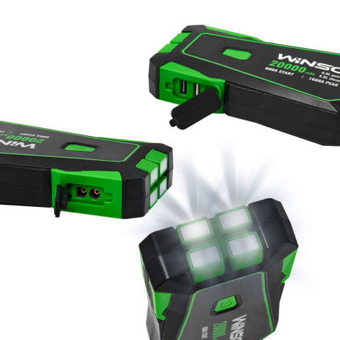 Пусковий пристрій Winso Jump Starter 800/1600A 20000mAh зі Smart-клемами