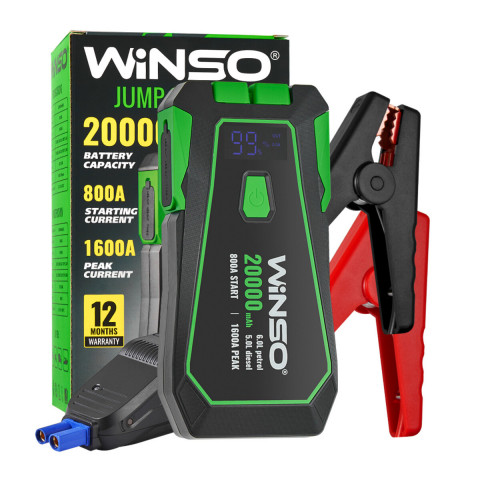 Пусковий пристрій Winso Jump Starter 800/1600A 20000mAh зі Smart-клемами