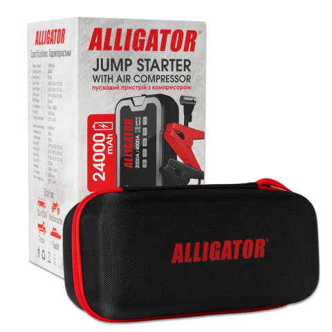 Пусковий пристрій Alligator Jump Starter 2000A/4000A 24000mAh з компресором 10Bar